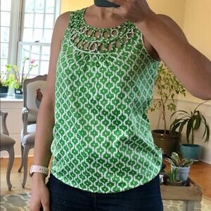 Banana Republic Green Sleeveless Loose Fit Tank Top Petite XXS